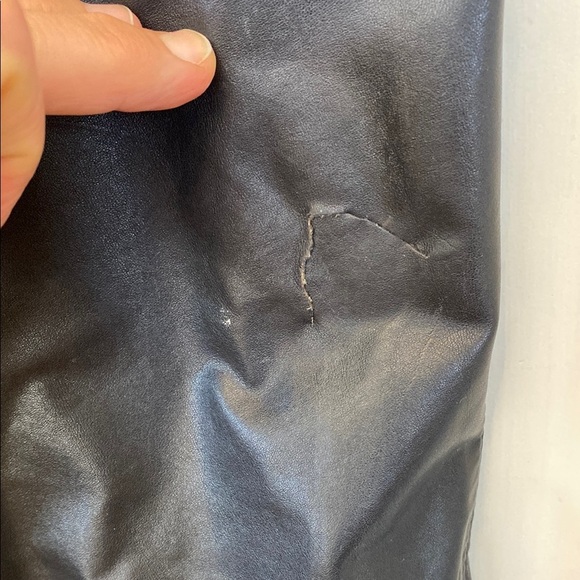 Vintage Black Leather Trench Coat with Mandala Design and Embroidered Suede Goth - Picture 12 of 17